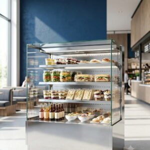 Glass Framed Open Air Curtain Showcases